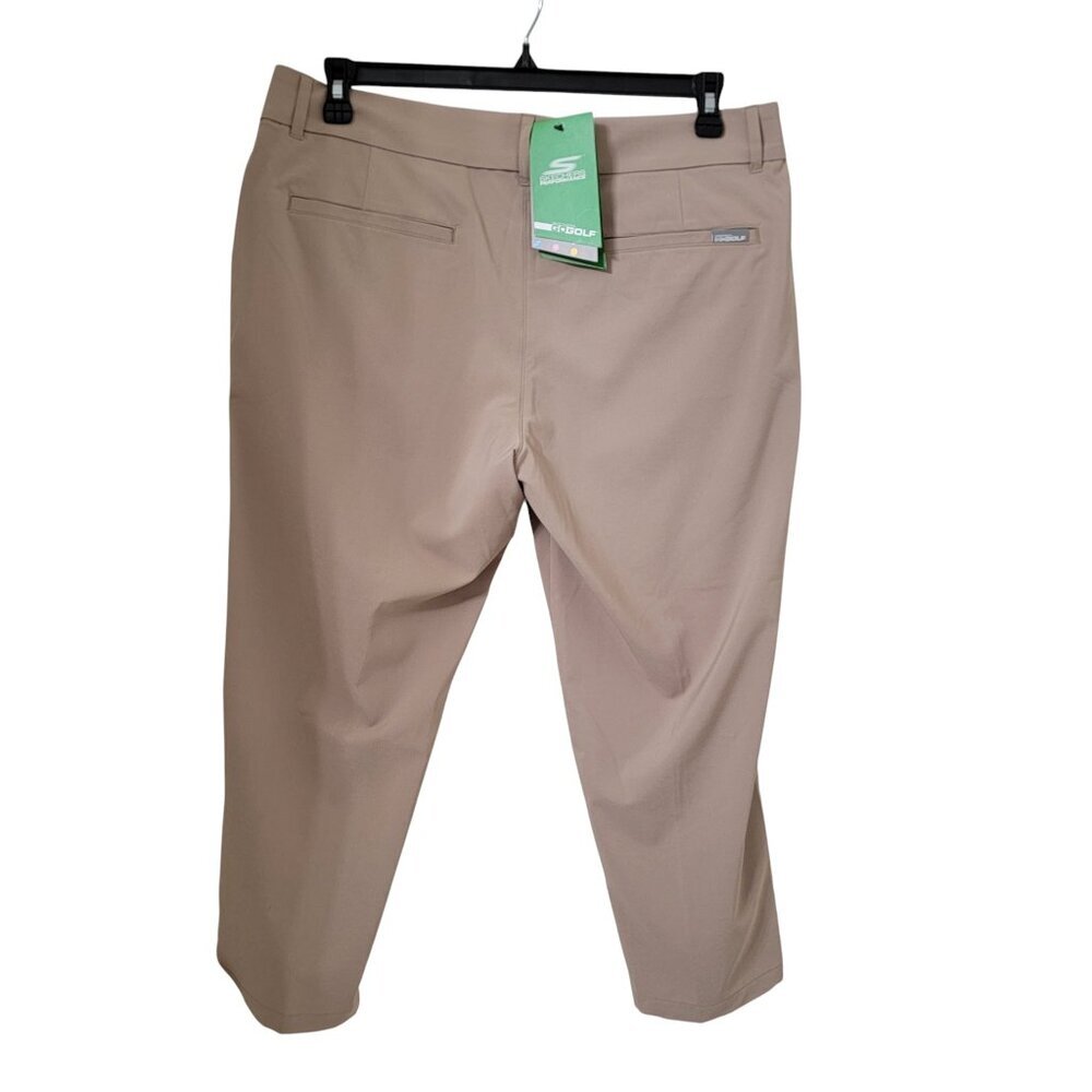 Skechers Go Golf Size 14 Khaki "High Side Crop" Pants, NEW with Tag - Picture 2 of 14